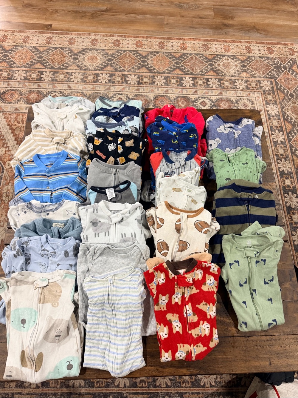 Carter's Multi-Color Assorted Baby One-Piece Pajama Lot 6 to 9 months mixed boys